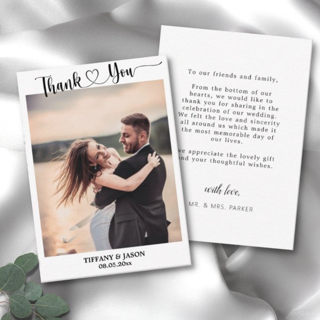 Foto Simple Elegant Wedding Calligraphy Script Mitteilungskarte (Von Creator hochgeladen)