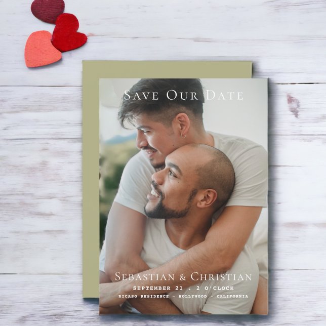 Foto Simple Save the Date Wedding (Photo Simple Save The Date Wedding card from Ricaso - upload your own photograph)