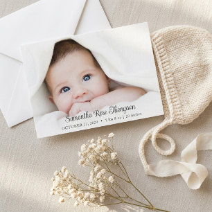 Foto-Skript Neue Babygelurtsanzeige Karte