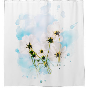 *~* Foto SKY Pink Blume FLORAL AR15 Duschvorhang