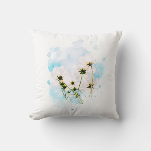 *~* Foto SKY Pink Blume FLORAL AR15  Kissen (Vorderseite)