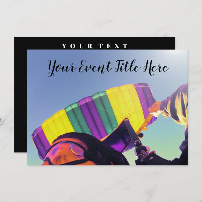 Foto-Skydiver Einladung (Vorne/Hinten)