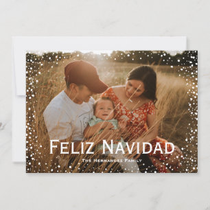 Foto Snowfall Custom Card Feliz Navidad Feiertagskarte