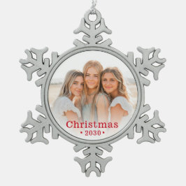 Foto Snowflake Weihnachtsschmuck Schneeflocken Zinn-Ornament