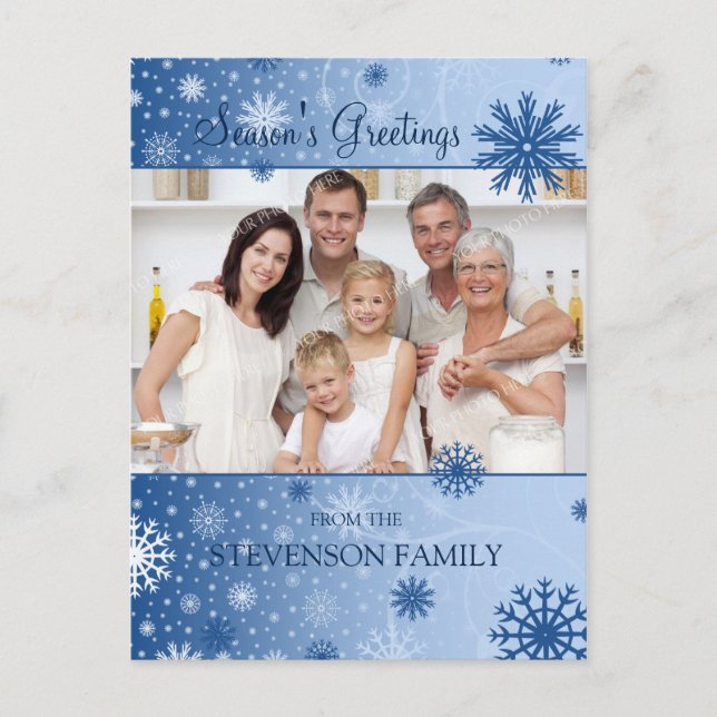 Foto Snowflakes Die Grüße der Jahreszeit Postkarte (Vorderseite)