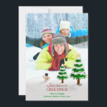 Foto Snowman Wintercard für die Weihnachtsfeier Feiertagskarte<br><div class="desc">Woll Ferienkarten an Freunde und Familie zu schicken? Es gibt nichts Besseres, als mit ihnen dein eigenes Foto oder deine Lieben zu teilen, um ihnen in dieser Saison frohe Weihnachten zu wünschen. Sie müssen nur das Foto und die Texte auf der Karte ändern. Um den Schriftart, die Farbe und die...</div>