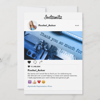 Foto Social Media Bat Mitzvah oder Bar Mitzvah Dankeskarte