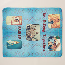 Foto Soft Blue Retro Diamond Muster Sherpadecke