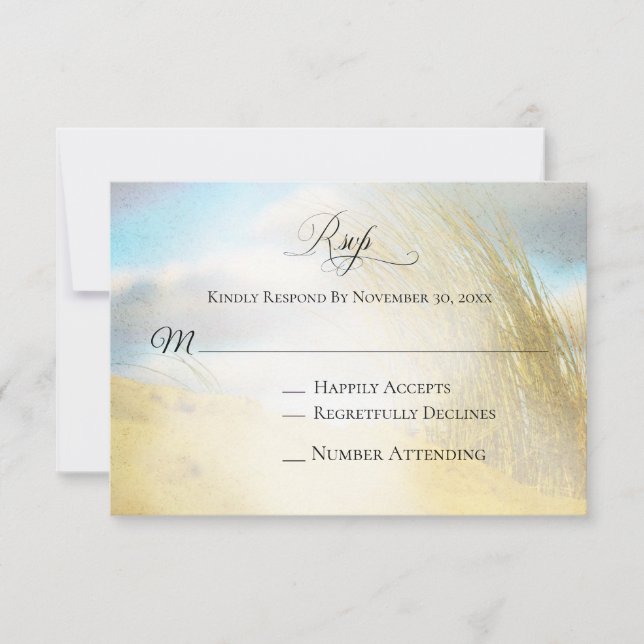 *~* Foto Soft Dune Beach Grass - Wedding RSVP (Vorderseite)