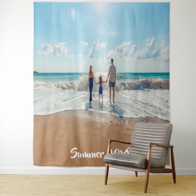 Foto-Sommerurlaub-Gedächtnistext Wandteppich (Beispiel)