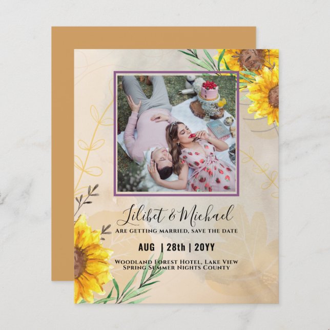 FOTO "Sonnenblumen im HAUSHALT" Rette Datumsangabe (Vorne/Hinten)