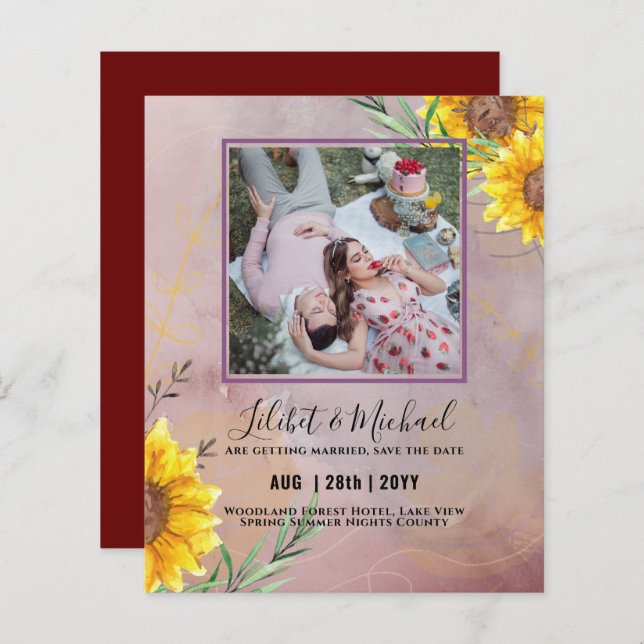 FOTO "Sonnenblumen im HAUSHALT" Rette Datumsangabe (Vorne/Hinten)