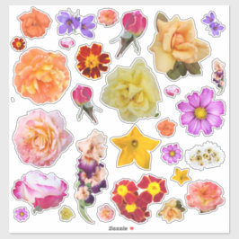 Foto-Sortiment Farbige Blume - benutzerdefinierte Aufkleber