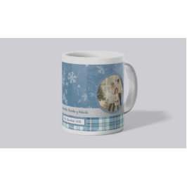 Foto Spanisch Frohe Weihnachten Elegant Blau Kaffeetasse