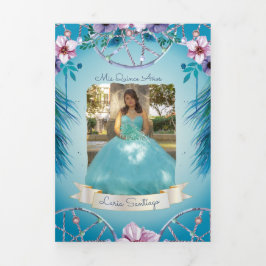 Foto Spanischer Traumfänger Quinceanera Dreifach Gefaltete Einladung
