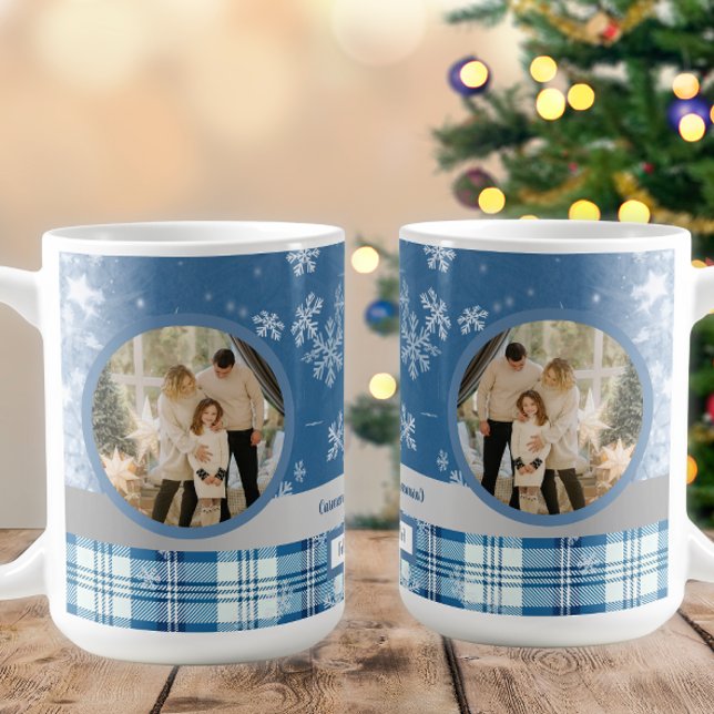 Foto Spanish Feliz Navidad Elegante Azul  Kaffeetasse (Von Creator hochgeladen)