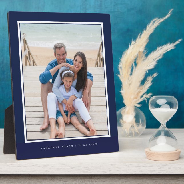 Foto-Speicher für Familienurlaub: Navy Frame beibe Fotoplatte (Seite)