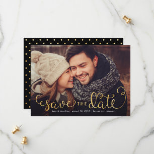 Foto Speichern Sie die Daten mit Imitate Gold Foil Save The Date