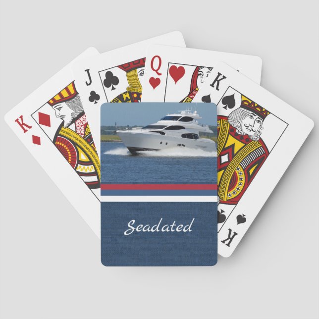 Foto-Spielkarten personalisiert mit Ihrem Boot Spielkarten (Rückseite)
