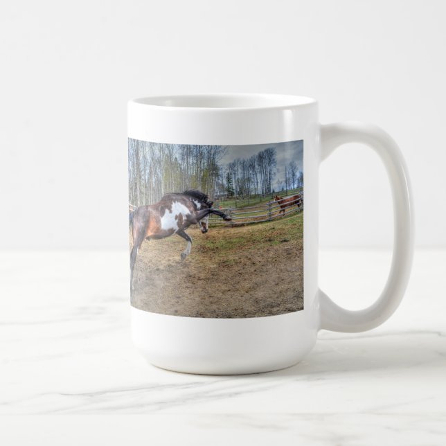Foto "Spirale Pinto Stallion Equine Action" Kaffeetasse (Rechts)