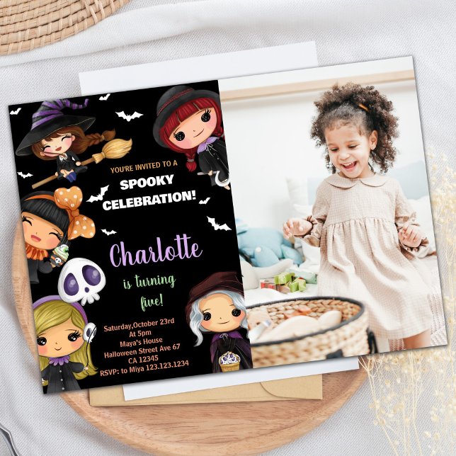 Foto Spooky Dollars Halloween Einladungen (Photo Spooky Dolls Halloween Birthday Invitations)