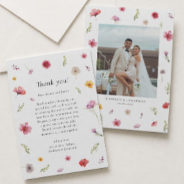 Foto Spring Wildblume Hochzeit Danke Karte
