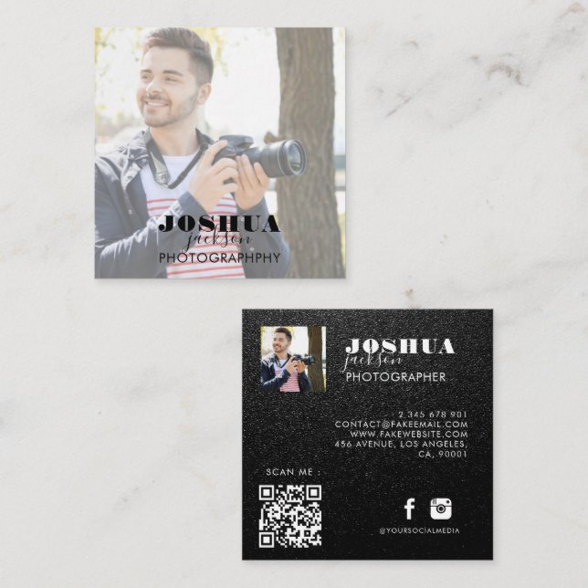 Foto Square Business Card Quadratische Visitenkarte (Vorne/Hinten)