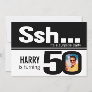 Foto ssh Männer Schwarz-weiß 50. Geburtstag einlad Einladung