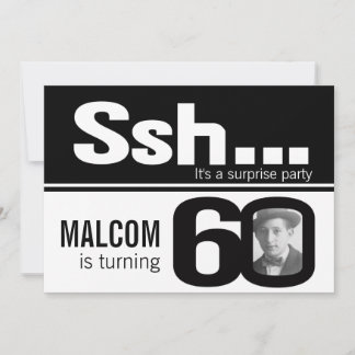 Foto ssh Männer Schwarz-weiß 60. Geburtstag einlad Einladung