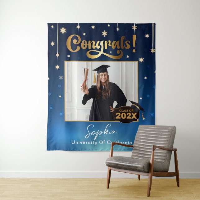 Foto-Stand 2025 für eine benutzerdefinierte Gradui Wandteppich (Beispiel)