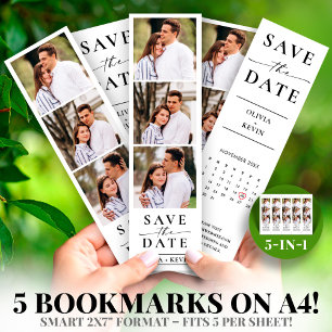 Foto-Stand 2x7" Save the Date Hochzeitsstreifen