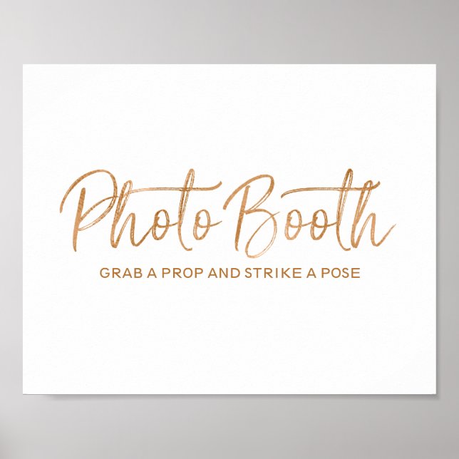 Foto Stand 8x10 Stilvolle Rose Gold Wedding Sign Poster (Vorne)