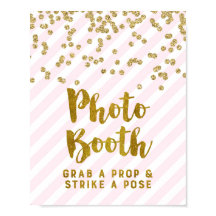 Foto Stand Hochzeitsmarkierung Rosa goldene Streif