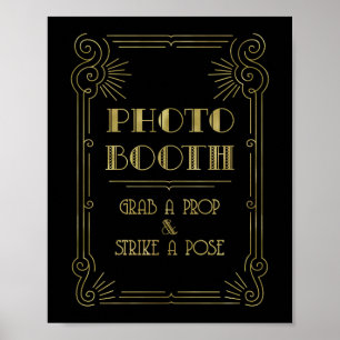 Foto-Stand Hochzeitssing Gold Black Art Deco Poster