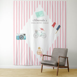 Foto-Stand in Paris Themed Brautparty Wandteppich