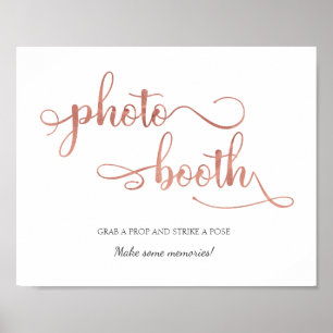 "Foto-Stand" Rose Gold White Trendy Wedding Sign Poster