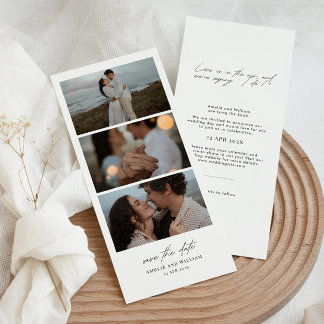 Foto Stand Save the Date, Einladung Foto Strip
