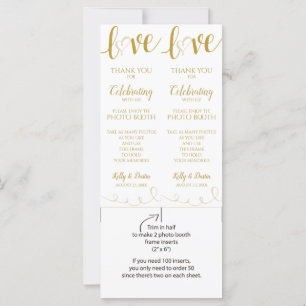 Foto-Standkarten   Liebe Script - Gold & Beige
