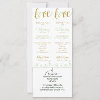 Foto-Standkarten | Liebe Script - Pale Green & Gol