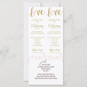 Foto-Standrahmen-Karten   Liebe Script - Pink & Go
