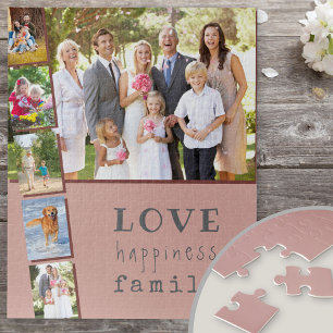 Foto-Streifen-Collage Liebe Glück Familie Rosa