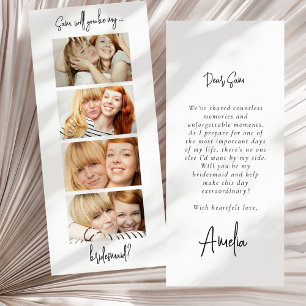 Foto Strip 4 Bilder Bridesmaid Vorschlag Card Save The Date