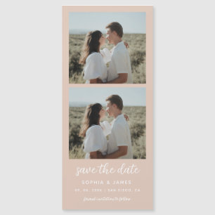 Foto Strip Beige Magnetische Hochzeit speichern da Magnetkarte