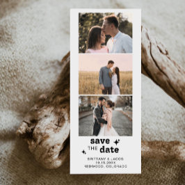Foto Strip Bold Retro Wedding Save The Date