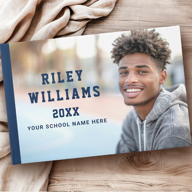 Foto Student Abitur Abschluss dunkelblau Gästebuch (Photo student graduate graduation dark blue guest book)