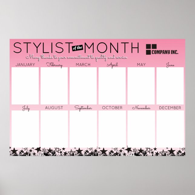 Foto Stylist Mitarbeiter der Monatsanerkennung Poster (Vorne)