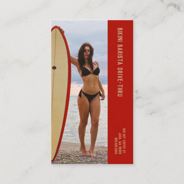 Foto Surf Bikini Barista Treuekarte (Vorderseite)
