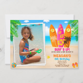 Foto Surfen Geburtstagseinladung Surft Party Einladung