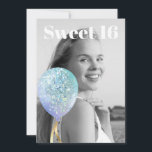 *~* FOTO Sweet 16 Rainbow Ballon AP29 Geburtstag Einladung<br><div class="desc">(Suche nach ähnlichen Designs auf verschiedenen Produkten in AP29)((Dieses Design kann leicht an JEDES Alter oder EVENT angepasst werden )) Erfahren Sie, wenn Sie Hilfe benötigen. *~* Energie-Enhanced SWEET 16 Geburtstag Einladung. Ändern / Bearbeiten Sie den Text und das FOTO des süßen 16 Geburtstagskarls. Abstrakte Künstlerische Girly Chic SWEET 16...</div>
