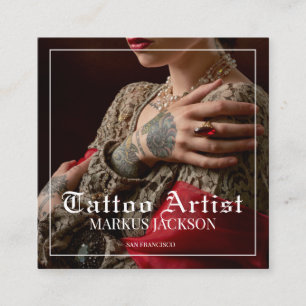 Foto Tattoo Artist Quadratische Visitenkarte